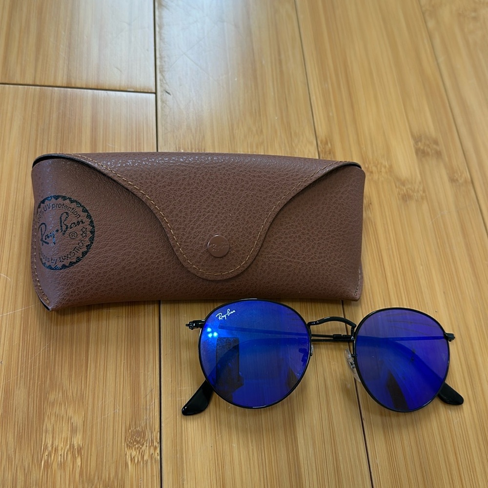 Ray-Ban Round Metal Blue/Purple Lens Sunglasses